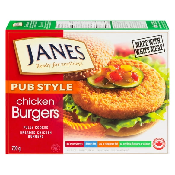 Burgers de poulet panés de style pub Janes 700g