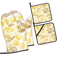 thumbnail image 6 of Lemon Oven Mitts and Pot Holders Sets 4 pcs, Kitchen Oven Gloves Heat Resistant Cooking Gloves Non Slip Oven Mitts Gloves Set Hot Pads BBQ Gloves for Chef, Baking, Cooking, BBQ, 6 of 6