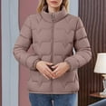 thumbnail image 2 of Zedker Puffer Jacket Womens Winter Warm Zip Up Soft Casual Outerwear Coat,Plus Size CoffeeXL, 2 of 6