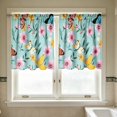 thumbnail image 5 of 2 Pack 2D Printed Kitchen Curtain 28x39 Inches, Washable Short Window Curtain Pair, Light Filtering Decorative Curtain for Kitchen Dining Room Home Decor, 5 of 7