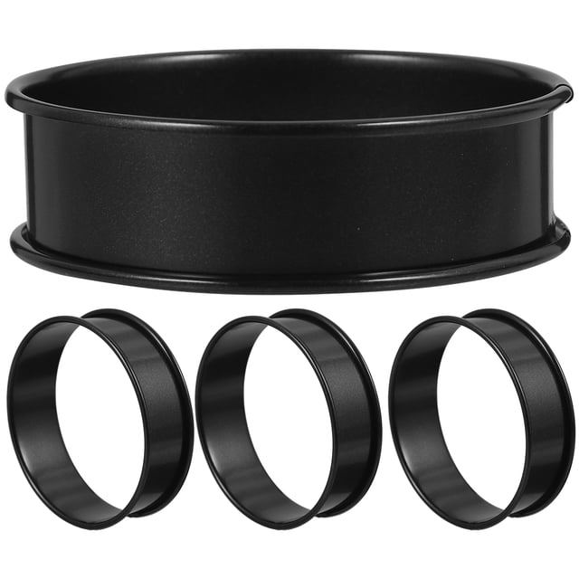 4pcs Muffin Ring Tart Ring Stainless Steel Muffin Cooking Baking Rings Baking Supply (8cm Inner Diameter)