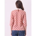 thumbnail image 4 of DARING DIVA Blouses 3/4 Sleeves Solid Tops L Coral, 4 of 6