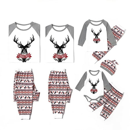 

Bebiullo Christmas Family Matching Pajamas Set Women Men Kids Xmas Santa Pyjamas Sleepwear Nightwear