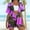 Purple women's 2 piece shorts set a1, variant on Cagogo Women's 2 Piece Shorts Set Casual Summer Cruise Outfits Loose V Neck Crop Top Comfy Pants Matching Lounge Sets Airport Travel Clothes, Green S