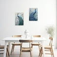 thumbnail image 4 of ZHONGYUTONG Peacock Wall Art Set of 2 Blue Peacock Pictures Wall Decor Elegant Peacock Painting Beautiful Animal Poster Canvas Prints Home Decor Frame (24"x36"x2PCS), 4 of 6