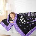 thumbnail image 4 of jejeloiu Girly Ballerina Queen Comforter Set,Ballet Dancer Bedding Sets,Purple Bling Heart Bedding Comforter Set For Teens,Luxury Bedroom Decor Reversible,3 Pieces, 4 of 8