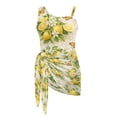 thumbnail image 7 of SEANATIVE 7-8 Years Girls One Piece Swimsuit One-Piece Bathing Suit with Mesh Skirt Cover Up Cut Out Stretchy Swimwear for Kids Children Teens, Butterfly Lemon Flower, 7 of 7