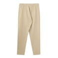 thumbnail image 5 of MDUKONU Men's Drawstring Linen Beach Pants Stretch Lounge Wear Khaki XXL, 5 of 6