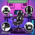thumbnail image 2 of BeesClover Ergonomic Gaming Chair with Footrest & Adjustable Headrest - Height-Adjustable Computer Office Chair, 90°-160° Recline Lock, Sturdy Gas Lift, 2 of 7