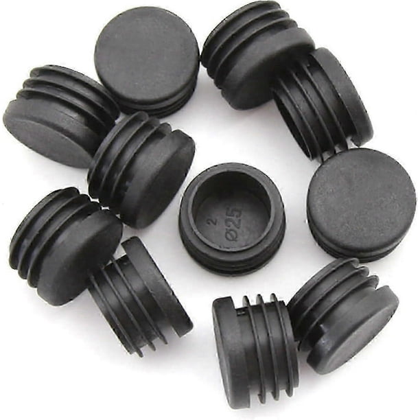 25mm Black Plastic Plugs, Black Round Tube Covers, Inner End Caps for Chairs Desks Tables Foot Furniture Pipe, 20 Pcs