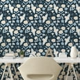 thumbnail image 2 of Ambesonne Birds and Nature Peel & Stick Wallpaper for Home, Woods Flowery Art, 13"x36", Beige Pale Blue, 2 of 5