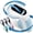 blue, variant on E975 Handheld 3D Embossing Label Maker, Manual Portable Emboss Label Printer with 6 Rolls Waterproof Color Tapes, 48 Character Dial European Accent & Currency Symbols, No Battery Required