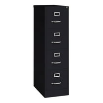 Hirsh 25" Deep 4 Drawer Letter Width Metal Vertical File Cabinet, Commercial Grade, Black