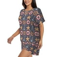 thumbnail image 3 of Womens Pajama Sets With Pocket, anchors ship starfish cool Lounge Sets Short Sleeve Sleepwear PJ Sets for Women, 3 of 6