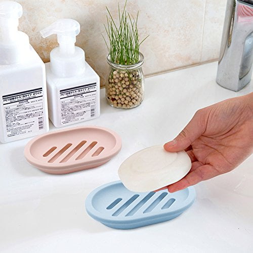 ReaNea 2-Pack Soap Dish, Bar Soap Holder, Soap Saver with Drip Tray for  Shower (Green)
