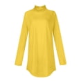 thumbnail image 4 of LISTHA Plus Size Turtlenecks for Women Long Sleeve Shirts Loose Fit Oversized Tshirts with Hem Lightweight Basic Top Yellow XL, 4 of 5