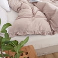 thumbnail image 5 of Move Over Taupe Ruffle Duvet Cover King Only Soft Washed Microfiber Bedding Set Ruffled Pattern No Filling, 5 of 10
