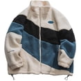 thumbnail image 3 of Aelfric Eden Suéter de gran tamaño con retazos de color para hombre Chaquetas Sherpa Chaquetas peludas de piel de oveja sintética con cremallera completa Abrigos cálidos y difusos, 3 of 4