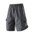 thumbnail image 5 of Men's Casual Sports Shorts with Elastic Waistband Zipper Pocket, Athletic Shorts, Quick Dry, Lightweight, Stretchy, Gym Workout, Running, Hiking, Daily Wear, Summer | AESTIVO,Dark Gray 5XL, 5 of 9