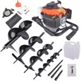 thumbnail image 3 of Mustrod 72CC Gas Powered Post Hole Digger Earth Auger Borer Ground Drill with 4 Auger Drill Bits 4" 6" 8" 12" +3 Extension Rods, 3 of 14