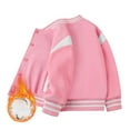 thumbnail image 2 of Karoyedx Toddler Baseball Jacket Kids Baseball Jackets Boys Girls Varsity Bomber Jacket Casual Lightweight Sports School Jacket Hot Pink Size,7-8 Years, 2 of 4