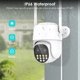 thumbnail image 3 of Cámara IP PTZ de 8MP para exteriores, videocámara de seguridad para el hogar con WiFi, lente Dual de 4MP, Zoom Digital 8X, detección humana IA, seguimiento automático, iCSee, 3 of 3