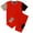 Red, variant on Men’s 2-piece Crew neck T-Shirt with Matching Cargo Shorts Set