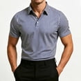 thumbnail image 2 of Timoontee Men's Fashion Short Sleeve Tee Collared Button Detail Printed Casual Durable All Season Easy Care Everyday Wear Blue XXL, 2 of 9