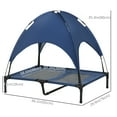 thumbnail image 3 of PawHut Elevated Cooling Pet Bed Portable Raised Dog Cot with Canopy, Blue, 3 of 10