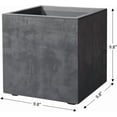 thumbnail image 2 of Deroma Millennium 10” Cube Planter | Light &  Plastic | Indoor or Outdoor Square Pot for /Porch | Includes Water Reserve & Drain Plug | Trendy Planter for Plants, Flowers, Garden | Black, 2 of 8
