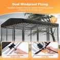 thumbnail image 3 of DOMIPET Outdoor Dog Kennel Roof Cover with Elastic Cords, Heavy Duty Dog Kennel Replacement Cover, Oxford Fabric Waterproof UV Resistant Canopy Protection for 10'x10' Large Pet Cage, 3 of 8