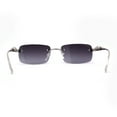 thumbnail image 4 of Cougar Jewel Rimless Narrow Rectangular Luxury Pimp Sunglasses Silver Smoke, 4 of 4
