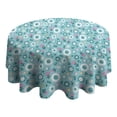 thumbnail image 4 of Pioneer Flower Floral Print Pattern Round Tablecloth 60"x60",Wrinkle Wipeable Table Cloth for Kitchen Dining Room Picnic Patio Party, 4 of 6