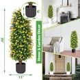 thumbnail image 6 of Bibana Artificial Rose Tree 3FT- Fake Floral Plant Tree in Pot- Decorative Topiary Plant - Cement Filled Potted Faux Flower Plant for Home Office Porch Decor Indoor Outdoor(set of 2), 6 of 6