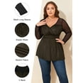thumbnail image 5 of LapaPlus Women Plus Size Tops XL-6XL Long Sleeve Sheer Mesh Peplum Dressy V Neck Blouse, 5 of 6
