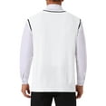 thumbnail image 3 of INSPIRE CHIC Men's Solid Color V-Neck Sleeveless Cable Knitted Sweater Vest S White, 3 of 5