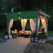 Yescom 2PCS 15.5x4 Ft Canopy Cover Replacement with Valance for Pergola Structure Green