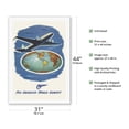 thumbnail image 2 of World Routes - Pan American World Airways - Vintage Airline Travel Poster c.1945 - Fine Art Rolled Canvas Print 27in x 40in, 2 of 4