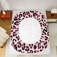 thumbnail image 5 of Manfei Kawaii Initial A Letter Bed Sheets, Pink Leopard Cheetah Print King Sheets, Teens Kids Girls Women Sheet Set, Ultra Soft Bedroom Decor, 4 Pieces, 5 of 7