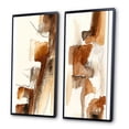 thumbnail image 3 of Designart "Unveiling Canyon Ridge - An Expedition I" Abstract Liquid Ink Framed Wall Art Set Of 2 - Modern Brown Frame Gallery Set For Office Decor, 3 of 6