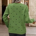 thumbnail image 3 of Women's Polka Dots Sweaters Long Sleeve Round Neck Knitted Pullover Tops, 3 of 9
