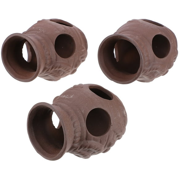 3PCS Acuario Diseño Decoración Peces Refugio Florero Forma Tanque Hábitat Cueva