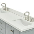 thumbnail image 4 of ARIEL 67" Grey Double Bathroom Vanity with 1.5" Edge Pure White Quartz Countertop & Backsplash, 2 Rectangular Sinks, 4 Soft Closing Doors, 6 Full Extension Dovetail Drawers, Brushed Nickel, 4 of 10