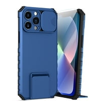 Dteck for iPhone 11 Pro Max Case with Screen Protector, Slide Camera Protector Phone Case with Built-in Stand Shockproof Rugged Bumper for iPhone 11 Pro Max,Blue