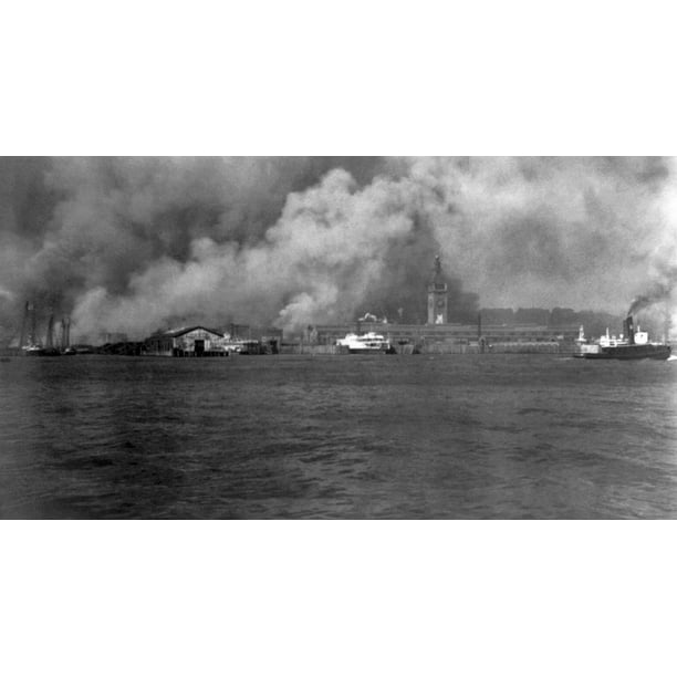 Stretched Canvas Art - San Francisco Earthquake. /Nthe ...