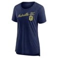 thumbnail image 2 of Women's Heather Navy Nashville SC Rising Script Tri-Blend T-Shirt, 2 of 3