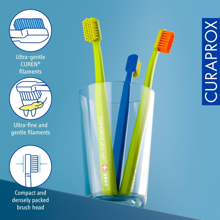 Curaprox Ultra Soft Toothbrush 3-Pack with 5,460 Curen Filaments
