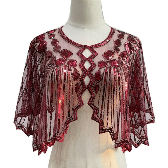 1920s Glistening Shawl for Women Flapper Evening Dress Accessories for Prom Women Wrap Shrug Scarf Elegant Sequins