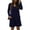 4415-Dark Blue, variant on SWQZVT Long Sleeve dress for Women Wedding Guest Semi Formal Dresses for Ladies Boho Chiffon Dress Polka Dot Cocktail Navy Blue Pom Pom Dress