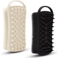 thumbnail image 1 of 2 Piezas de Silicona Exfoliante Corporal, Cepillo de Champú Corporal de Silicona 2 En 1, Esponja de Silicona Suave para Pieles Sensibles, Masajeador de Silicona para El Cuero Cabelludo, Fácil De, 1 of 5